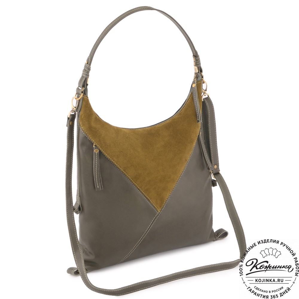  Женская кожаная сумка "Эмилия" (хаки)